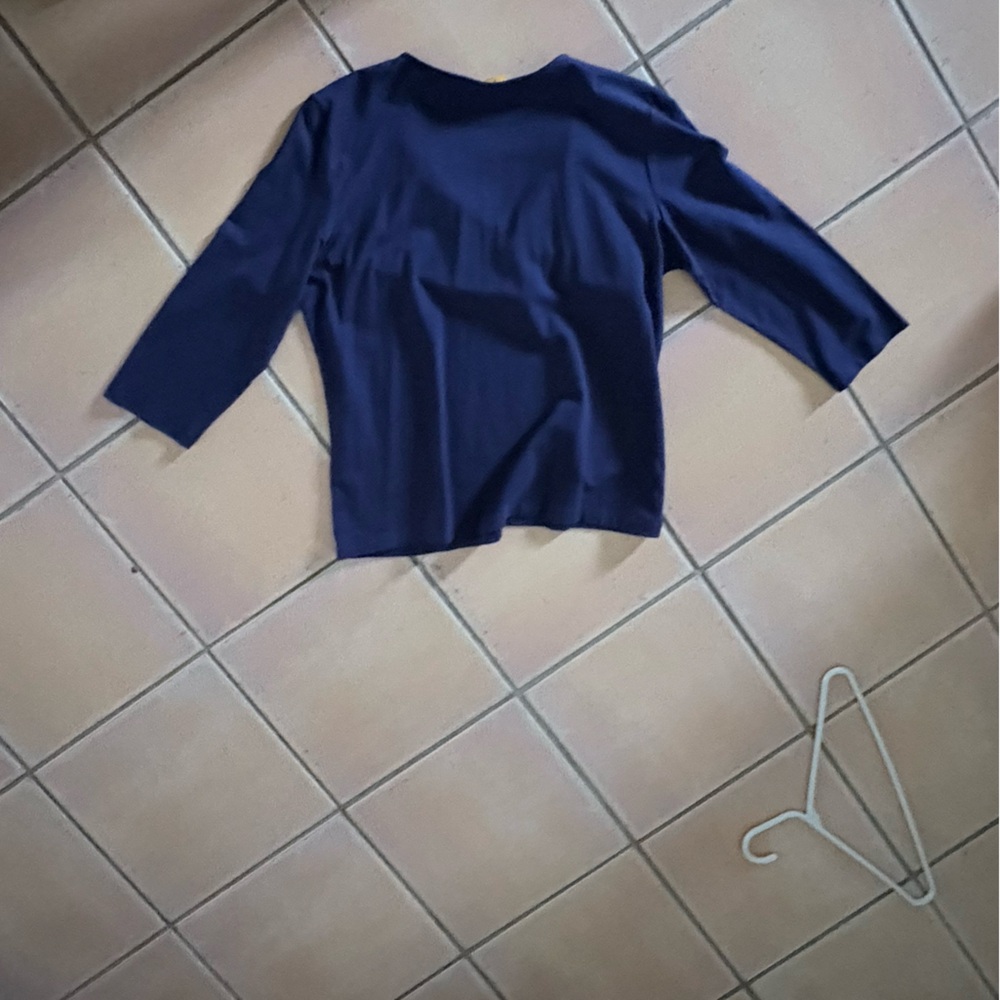 Ruby Rd. Navy Blue Top With Neutral Decorative Ne… - image 4